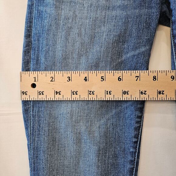 Madewell High Rise Skinny Distressed Raw Curved Hem Blue Size 26T - Picture 14 of 16